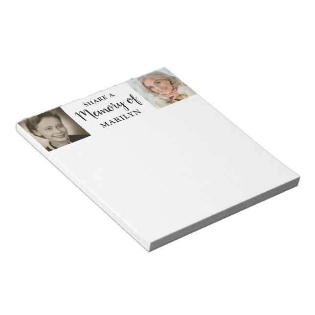 Share A Memory Celebration of Life 2 Photo Notepad (Angled)