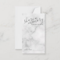 'Share a Memory' Elegant Marble Script Wedding