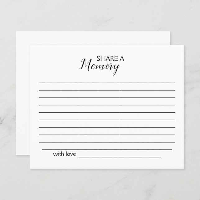 Share a Memory Funeral Card (Front/Back)