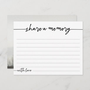 Share A Memory Funeral Memorial Lined Card