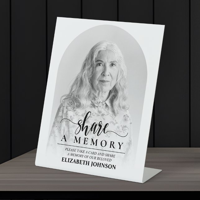 Share a Memory - Funeral Memorial Photo Pedestal Sign (Creator Uploaded)