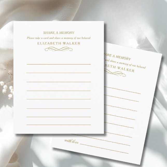 Share a Memory Funeral Service Attendance (Share a Memory Funeral Service Attendance Card)