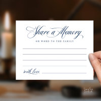 Share a Memory Funeral Service Memorial Card