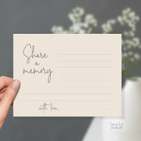 Share a memory Funeral Service Modern Script card