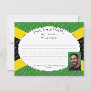 SHARE A MEMORY Jamaica Funeral Condolence Card