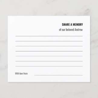 Share a Memory Loving Word Funeral Attendance 