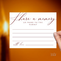 Share a memory Memorial Funeral Service Card