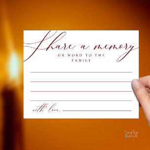 Share a memory Memorial Funeral Service Card