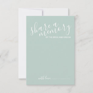 'Share a Memory' Modern Script Wedding Advice Card