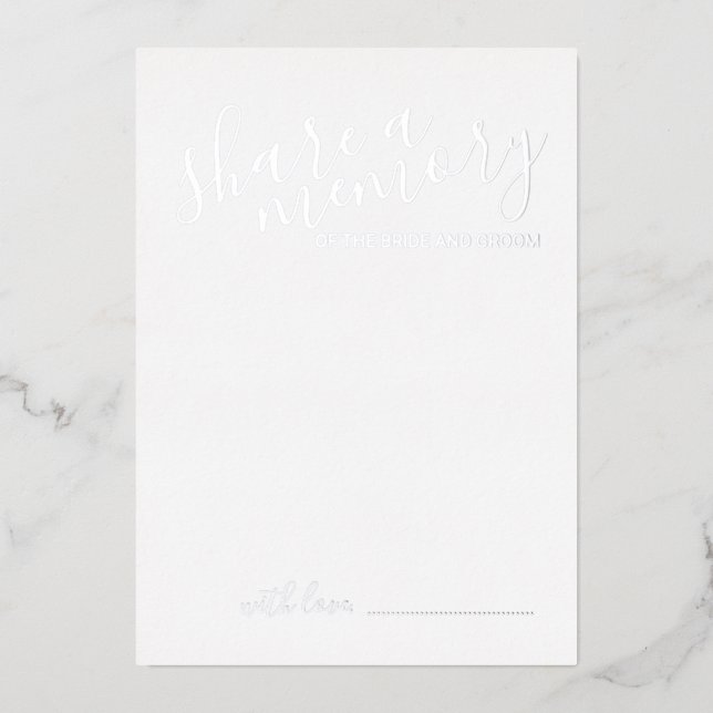 'Share a Memory' Modern Script Wedding Silver (Front)