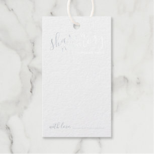 'Share a Memory' Modern Script Wedding Silver Gift Tags