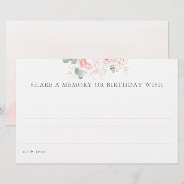 Share a Memory or Birthday Wish Birthday Game Card (Front/Back)