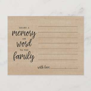 Share a memory or word to the family sympathy card
