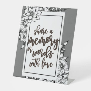 Share a Memory or Words with Love Wedding Pedestal Sign