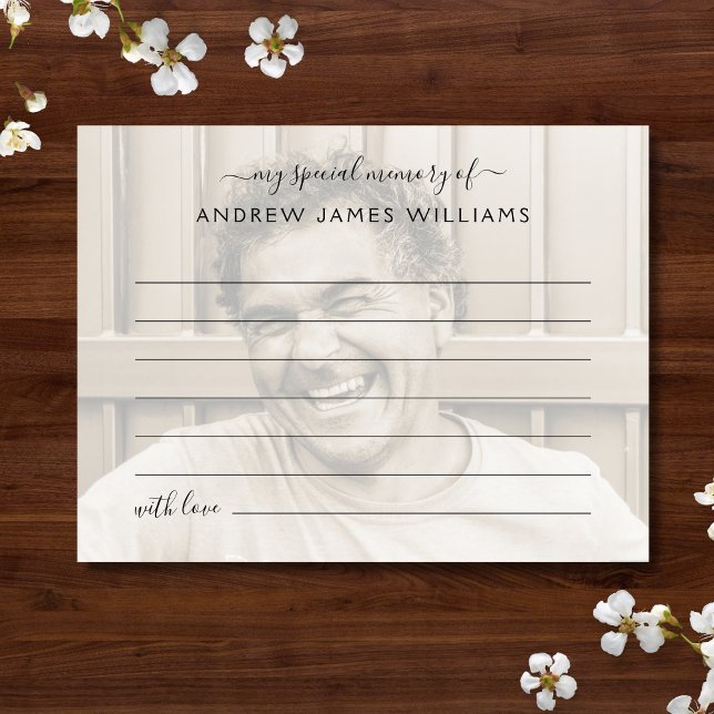 Share A Memory Photo Funeral Postcard (Share A Memory Photo Card)