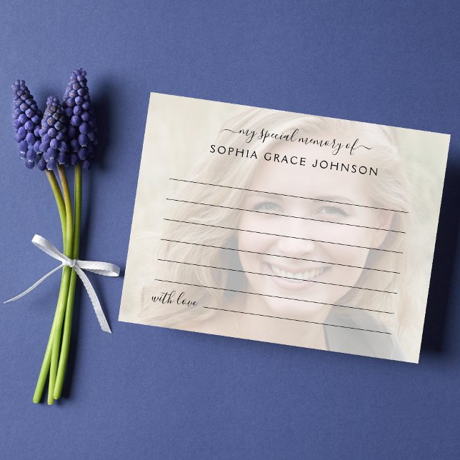 Share A Memory Photo Funeral Postcard (Share a Memory Photo Memorial Card)