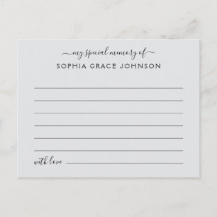 Share A Memory Simple Funeral Postcard