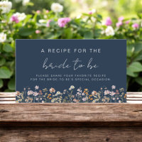 Share a Recipe Bridal Shower Wildflower Navy Blue
