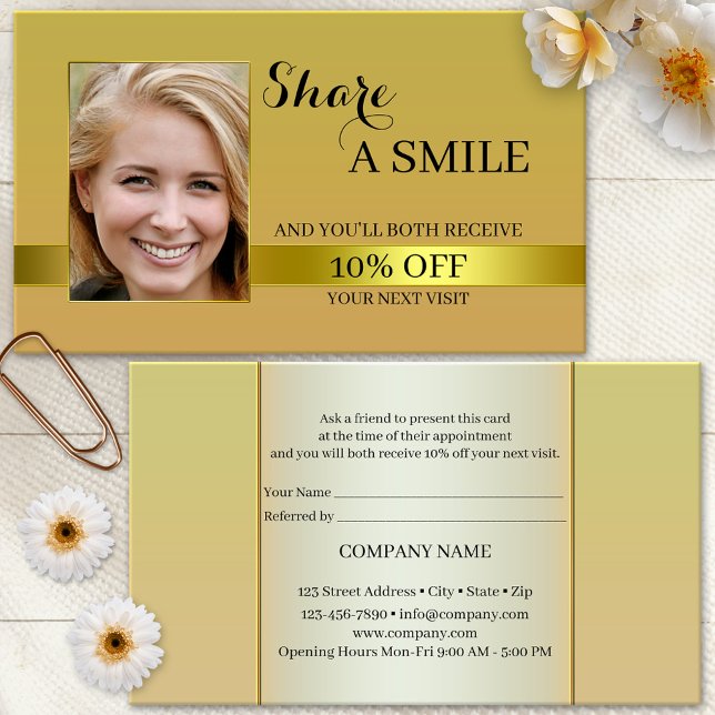 Share A Smile Gold Referral Business Card (Creator Uploaded)