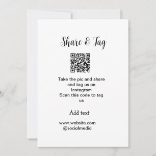 Share and tag on Instagram scan QR add website  Invitation