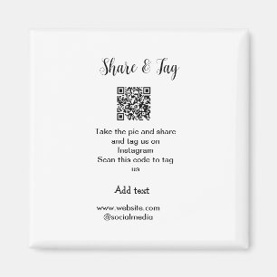 Share and tag on Instagram scan QR add website Magnet
