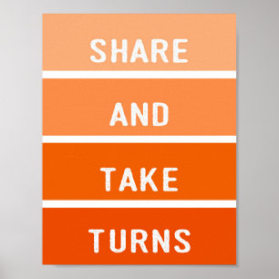 Share and Take Turns Paint Chip Poster