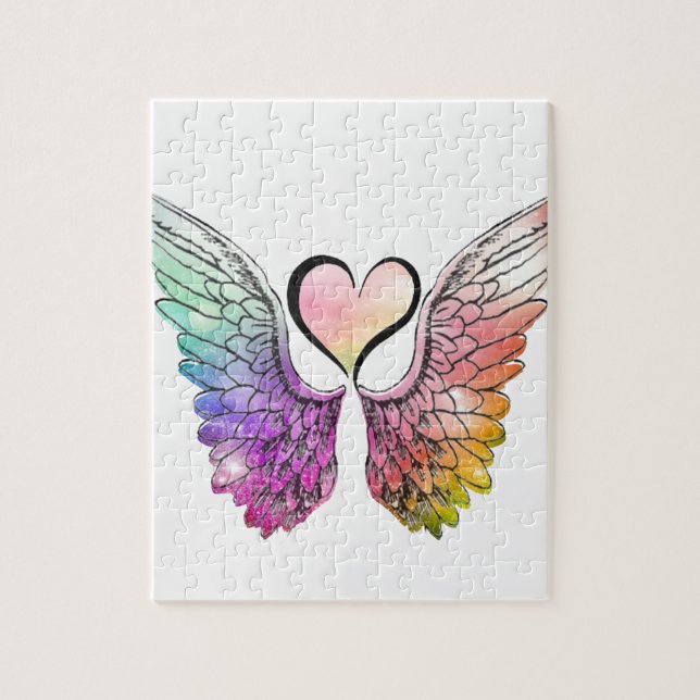 Share - Angel Wings and Heart Jigsaw Puzzle (Vertical)