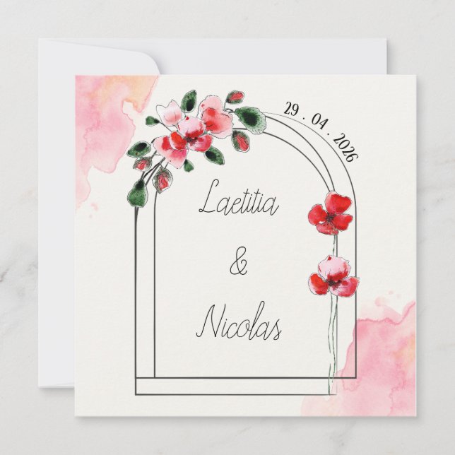 Share "Coquelicots" Square Holiday Card (Front)