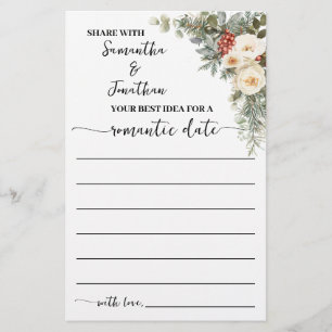 Share Date Idea Winter Bridal Shower Game Card