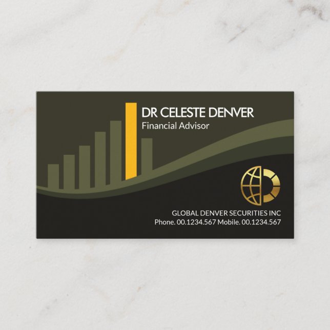Share Market Graph Design Financial Advisor Business Card (Front)