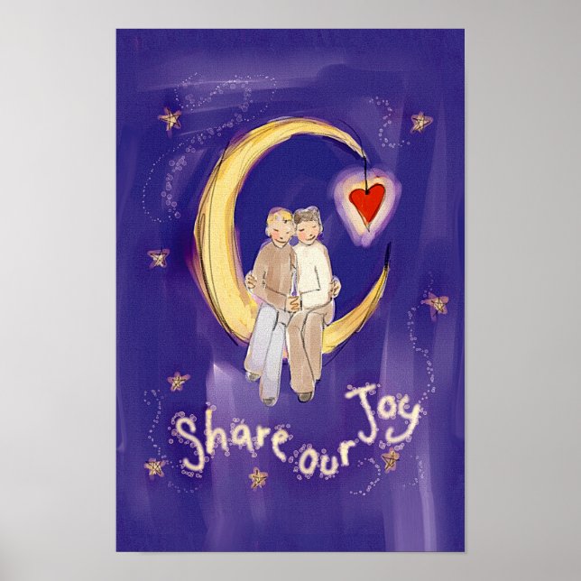Share Our Joy Grooms on Moon Poster (Front)