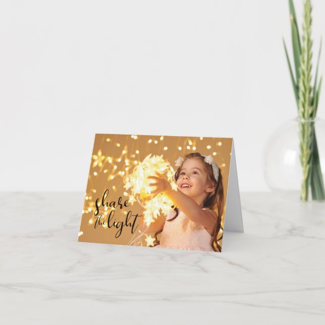 Share the Light, Girl with Tangled Lights Card (Front)