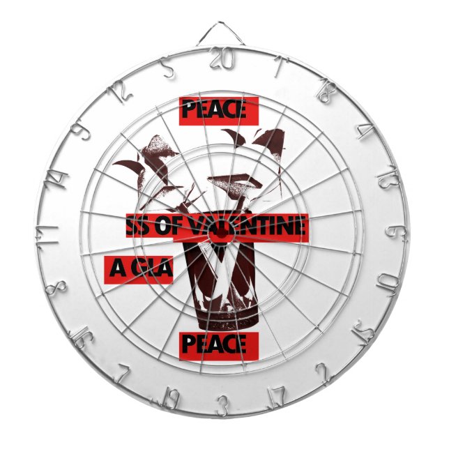 Share the Love: A Glass of Valentine Peace Art  Dartboard (Front)