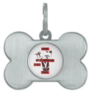Share the Love: A Glass of Valentine Peace Art  Pet Tag