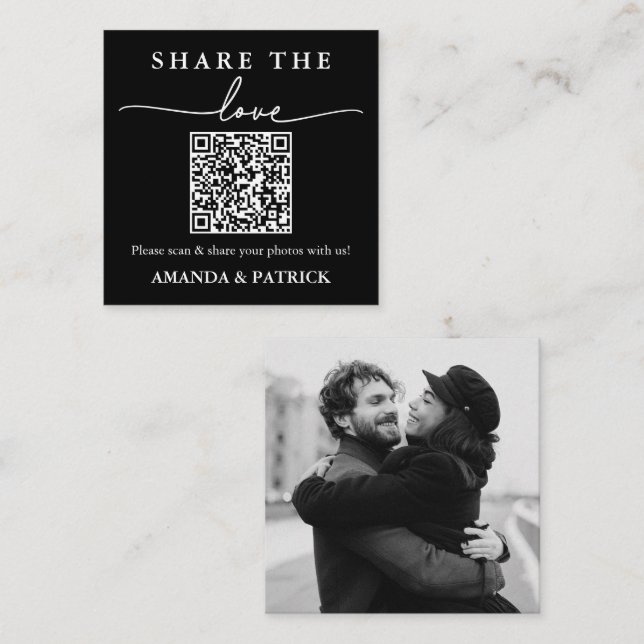 Share the Love Custom QR Code Wedding Card (Front/Back)