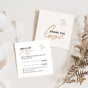 Share the Love Elegant Cream Script Typography  Referral Card