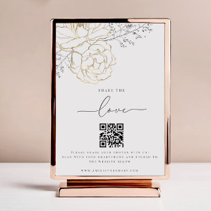 Share the Love Elegant Wedding Photo Share QR Code Print