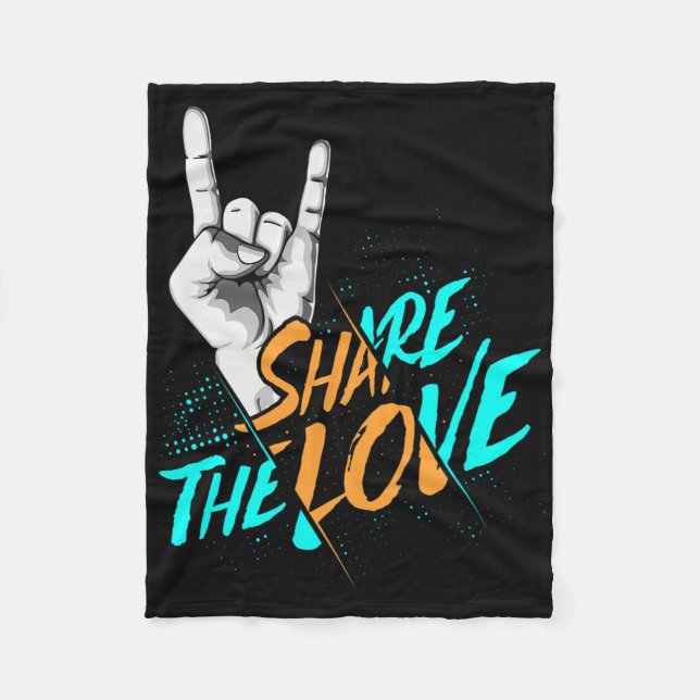 Share The Love Men Women Kids Boys Girls Asl Gift  Fleece Blanket (Front)
