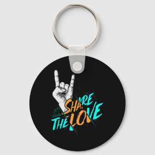 Share The Love Men Women Kids Boys Girls ASL Gift  Key Ring