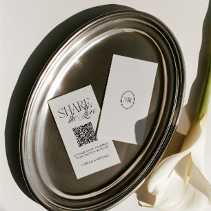 Share the Love QR Code Monogram Wedding Enclosure Card