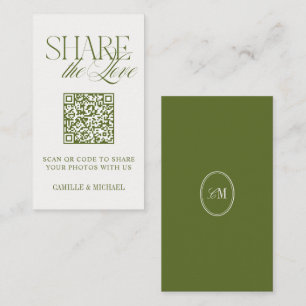Share the Love QR Code Monogram Wedding Enclosure Card