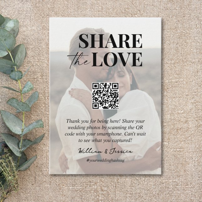 Share the love QR code wedding photo sharing  Enclosure Card (Creator Uploaded)