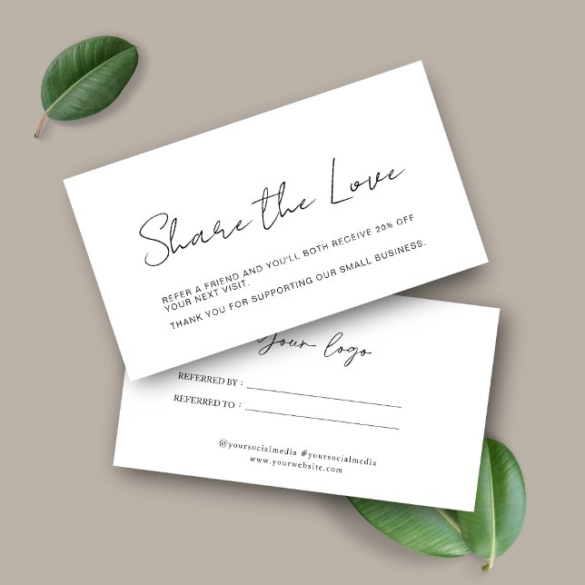 Share the Love Referral Card Black & White (Creator Uploaded)