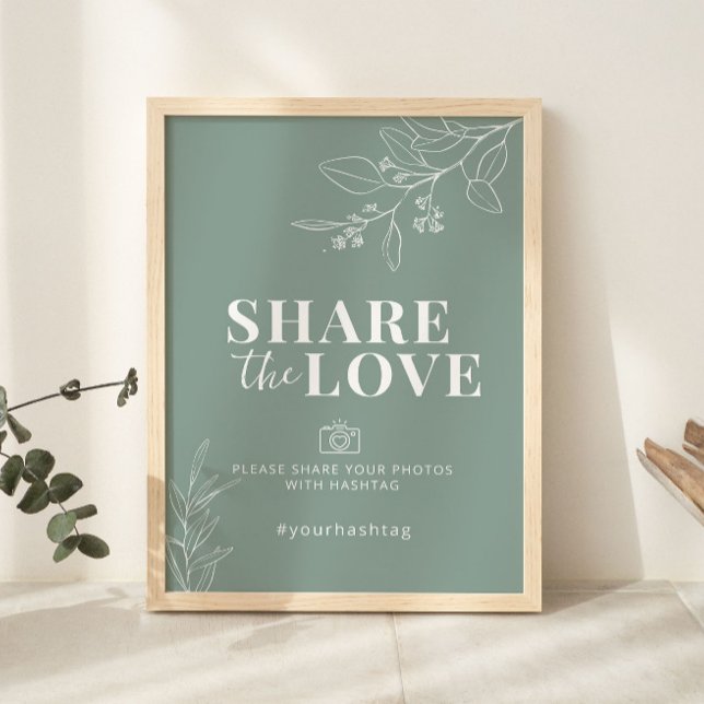 Share The Love Sage Green Wedding Sign  (Creator Uploaded)