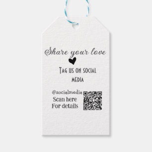 Share the love scan QR code add social details Gift Tags
