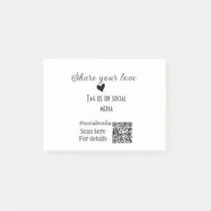 Share the love scan QR code add social details Post-it Notes
