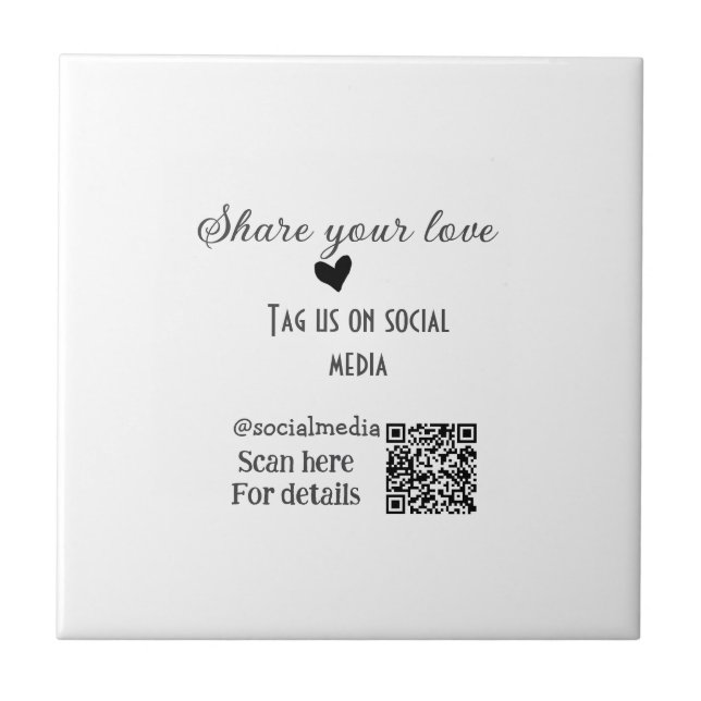 Share the love scan QR code add social details Tile (Front)