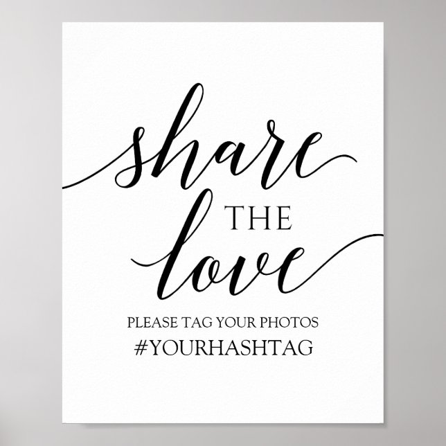 Share the Love Sign | Romantic Calligraphy -Black (Front)