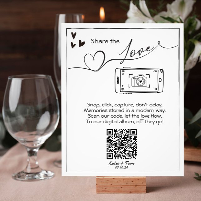 Share the Love Wedding Photo QR Code Poster (Creator Uploaded)
