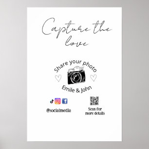 share the love wedding qr couple love name date poster